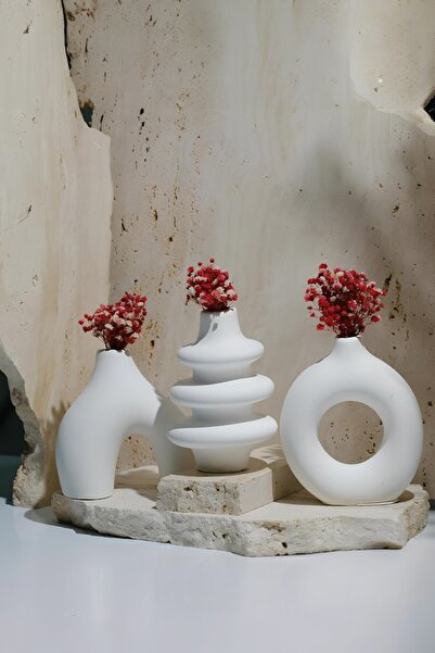 betonmall 3’lü Modern Beton Vazo Seti | Minimal Dekoratif Obje Biblo Ev Ofis ...