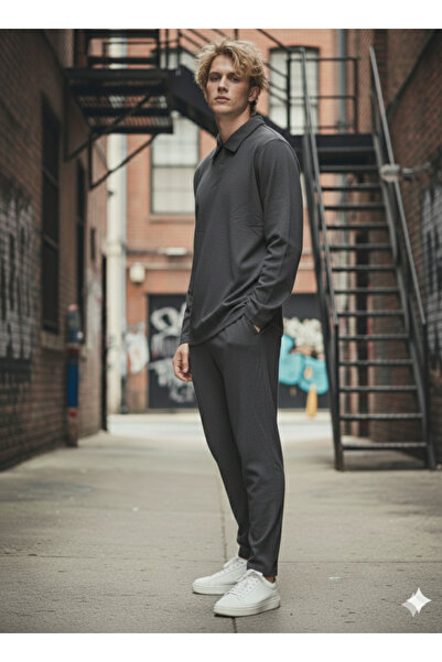 ribana Unisex Shirt with Cotton Pocket Inside the Collar, Regular Elastic Waist, 2-Piece Set