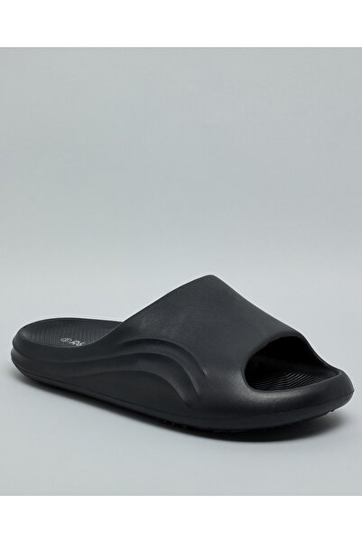 R&B Black Men's Textured Sliders