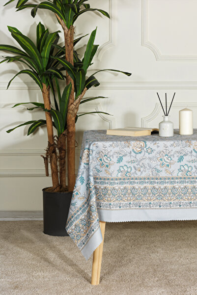 Elart Poem Tablecloth Digital Printed (160X220 cm) Blue