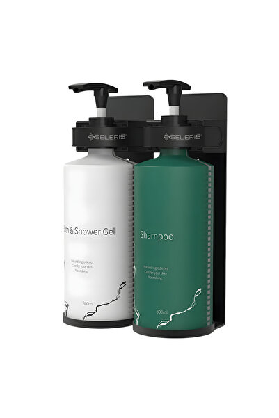 SELERIS Set Dispensere de Sapun, ®, 2buc x 300ml, Cheie Magnetica, Adeziv sau Gaurire, 2 culori