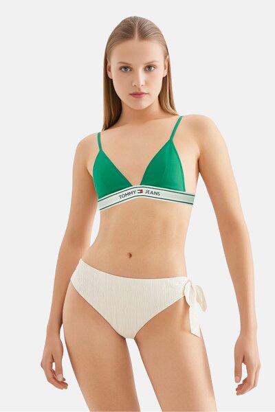 Tommy Hilfiger Tommy Jeans Women Brand Logo Lightly Padded Bra, Green