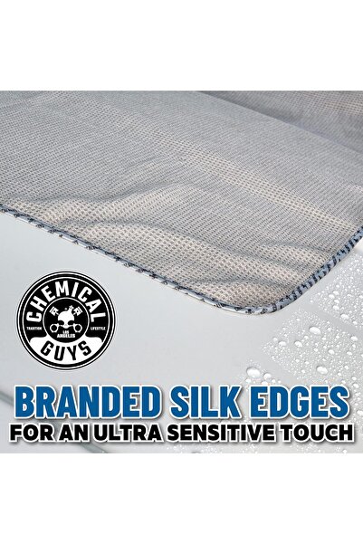 CHEMICAL GUYS Gray Matter Waffle Weave 70/30 Microfiber Drying Towel with Silk Edging, 25 x 36 in