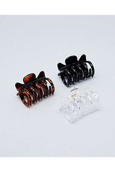 R&B Black Women's 3 Piece Claw Clips