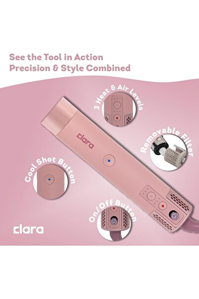 Generic Clara Multi Styler 6-in-1 1500W Ionic Hair Styler (Curlers, Blow Dryer, Round & Oval Brush)