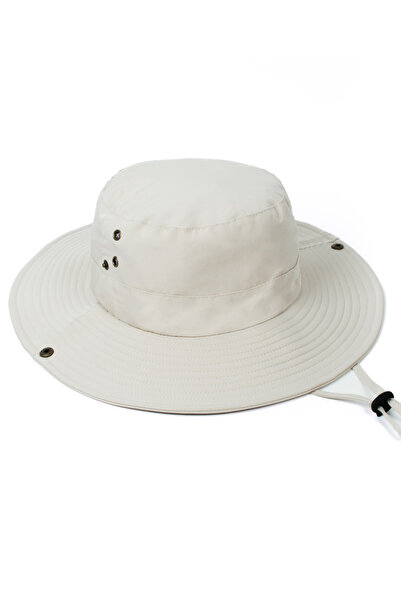 Verahed Summer Foldable Wide Brim White Safari Cowboy Hat Unisex Fedora Bucket Fisherman Hat