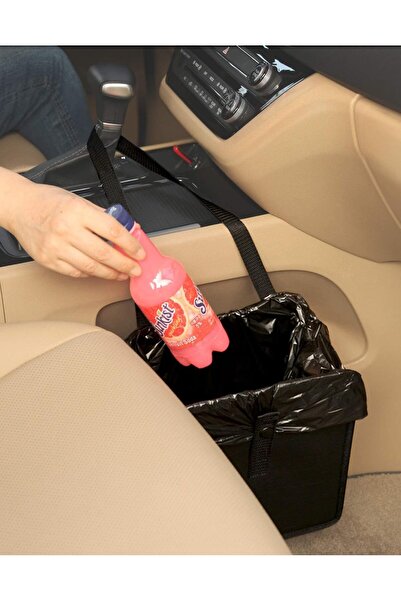 SYOSI Foldable Hanging Car Trash Can (Medium, Black)