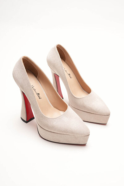 Ayakkabı Ateşi Special Design Platform Women's Shoes Mila Beige Calf Suede