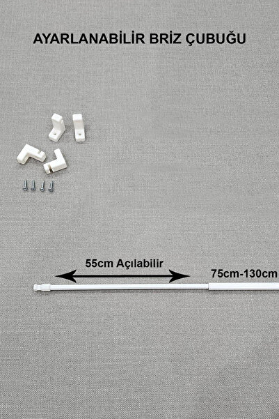 lissehome Briz Perde Çubuğu Ayarlanabilir Beyaz