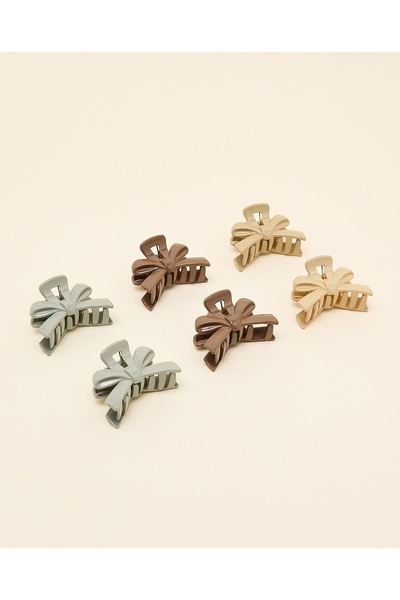 R&B Tan Women's 6 Piece Mini Claw Clips