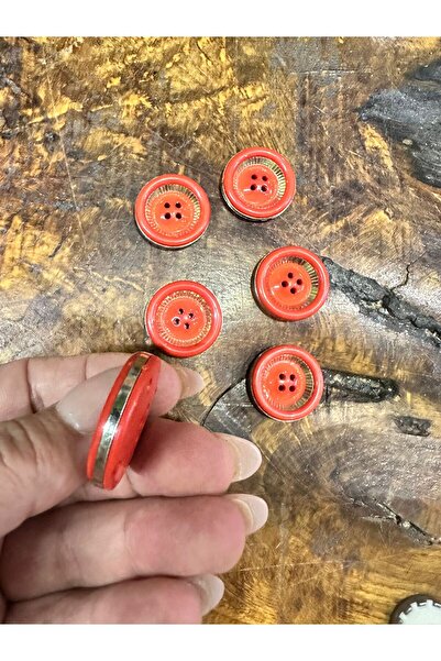 Gönülden Tasarım 6 Pieces Red Button Set 3 cm Diameter