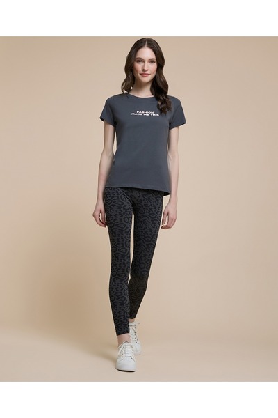 R&B Typography Print T-Shirt With Crew Neck And Short Sleeves