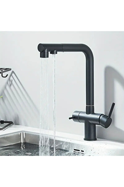 OEM 3-way kitchen faucet, Filtered water spout, matte black (code 1005-B)