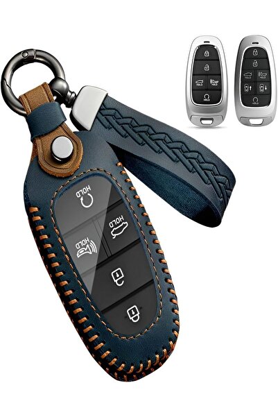 NALACAL غطاء مفتاح متوافق مع جهاز التحكم الذكي Hyundai Sonata/Tucson (أزرق)