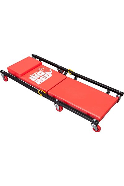 Generic BIG RED AR7565B Torin Rolling Garage Creeper, 36" Padded Mechanic Cart with Headrest, Red