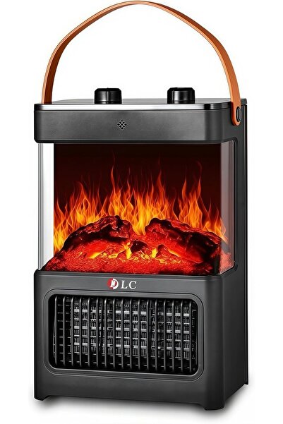 Generic 2000W Electric Heater with 3D Flame Atmosphere Light, AdjustableTemperature, 60cm Wide Air