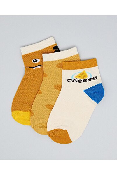 R&B Multi Boy's 3 Pack Printed Ankle Socks