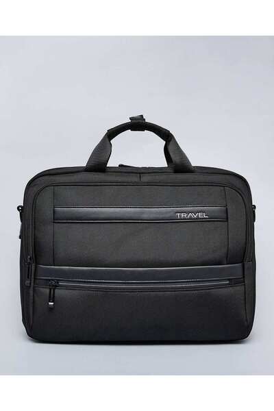 R&B Black Men's Solid Laptop Bag