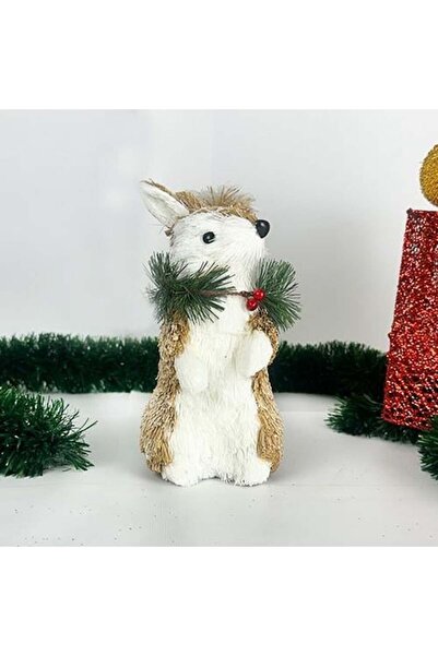 DODOMAR Figurină decorativă de veveriță de Anul Nou (20 cm) - Obiect de decor...