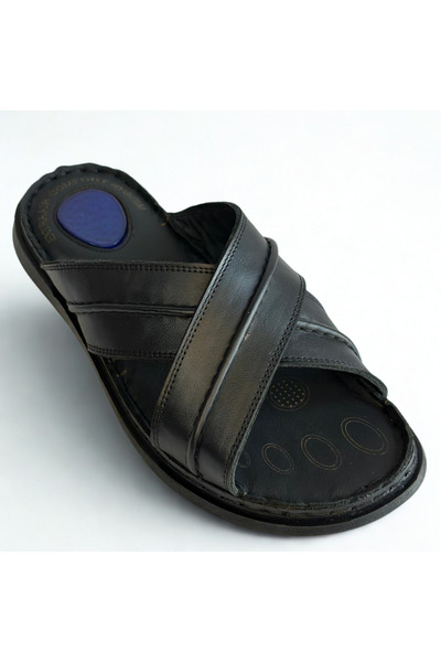 Kardeşler SHOE Men's Genuine Leather Slippers Ultra Comfortable Orthopedic So...