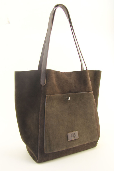 HNB Women's Brown Genuine Suede Leather Hobo Large Shoulder Bag