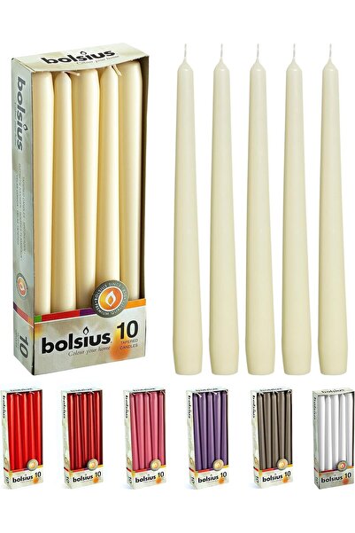 Bolsius Taper Candles 10 In. (10 Count - Ivory)