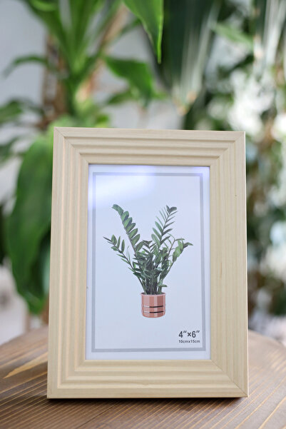 grand medya Ahşap Basamak Desenli Bej 10 x15 cm Fotoğraf Çerçevesi