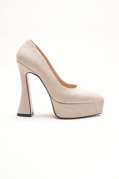 Ayakkabı Ateşi Special Design Platform Women's Shoes Mila Beige Calf Suede