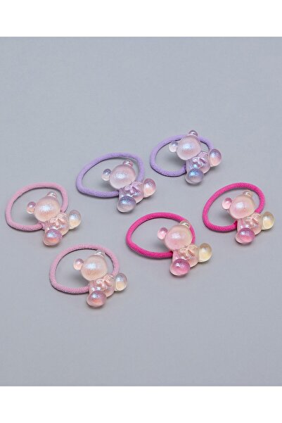 R&B Fuchsia Girl's 6 Piece Ponytail Bands