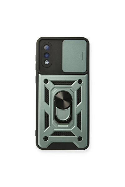 eco port حافظة سامسونج جالاكسي A02 مع حلقة عدسة سيليكون - أخضر