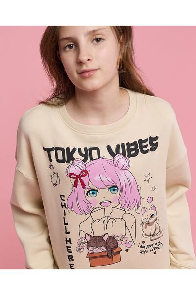 R&B Printed Sweatshirt With Crew Neck And Long Sleeves
