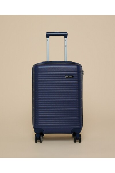 R&B Navy Blue Women's Textured Trolley Bag