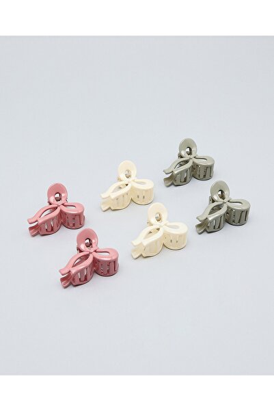 R&B Pink Women's 6 Piece Claw Clips
