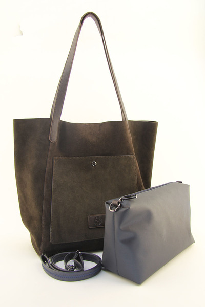 HNB Women's Brown Genuine Suede Leather Hobo Large Shoulder Bag