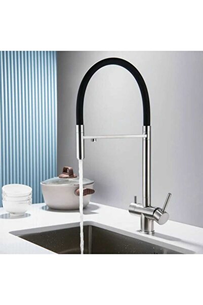 OEM 3-way kitchen faucet with filtered water spout, brushed silver, code 1008-N