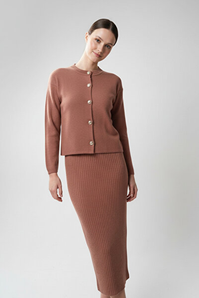 DNZ-K Women's Cardigan Dress Two-Piece Set - Tile