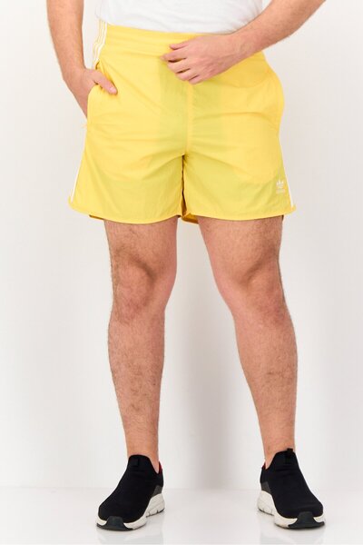 adidas Men Sportswear Fit Drawstring Embroidered Logo Outdoor Sprinter Shorts, Yellow