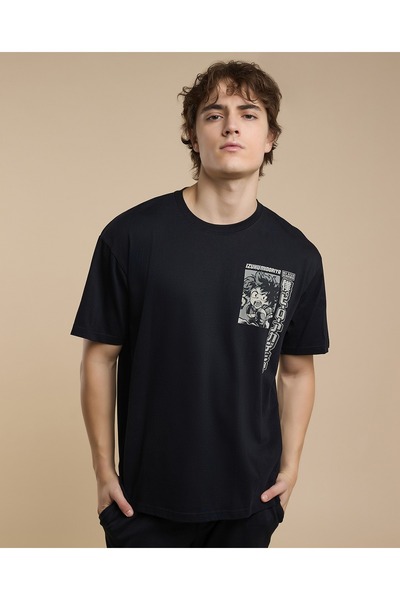 R&B Printed T-Shirt With Crew Neck And Short Sleeves