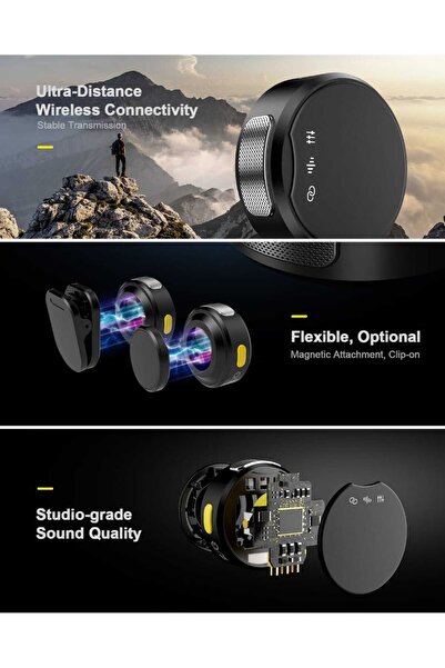 NYORK Dual wireless lavalier microphone compatible with iPhone and USB-C with clip for video recording and vlogging