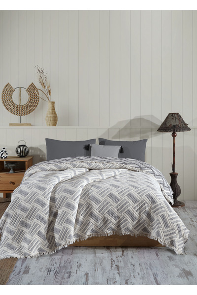 luxtex Double-Sided, Straw Patterned, 5-Layer, Filled Muslin Blanket, Quilt, 220 X 240 cm