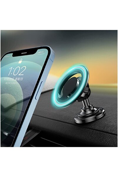 EXCEFORE MagSafe Compatible Magnetic Car Mount - Dashboard 360° Rotation (Black)