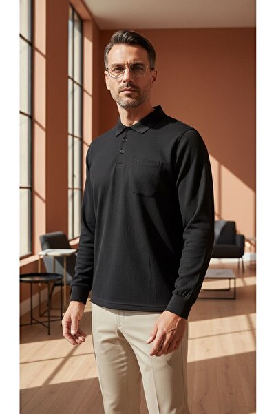 DYNAMO Polo Collar Pique Woven Sweatshirt