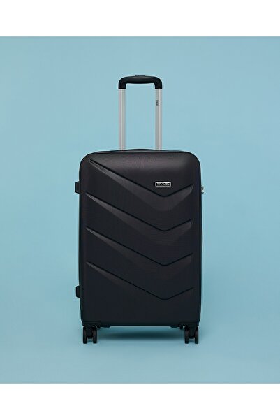 R&B Black Women's Textured Trolley Bag