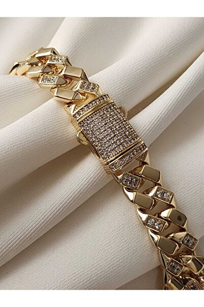 ZÜLİSCH GURMET ÇELİK BİLEKLİK GOLD ZİRKON TAŞLI XUPİNG KALİTE PASLANMAZ