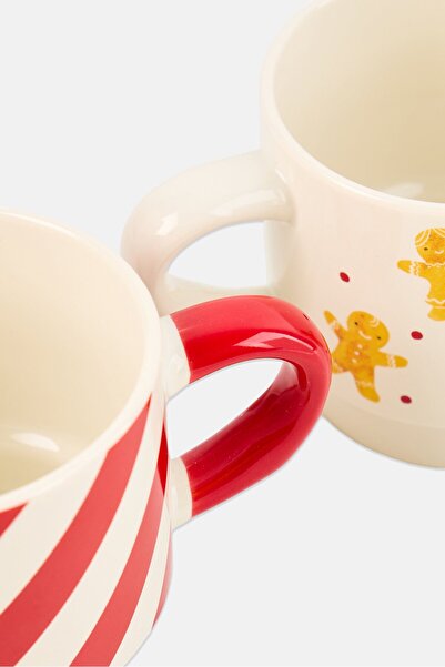 Muy Mucho 2 Piece Porcelain Stackable Coffee Mugs, Multicolor