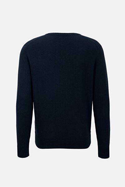Tchibo Men V-neck Solid Long Sleeves Sweater, Navy