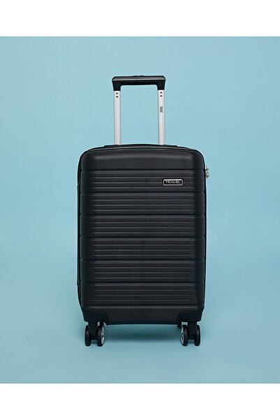 R&B Black Women's Textured Trolley Bag