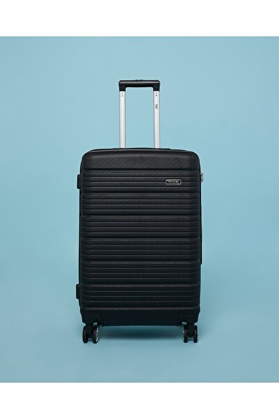 R&B Black Women's Textured Trolley Bag