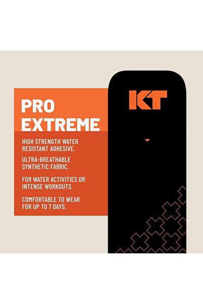 KT TAPE Pro Extreme Therapeutic Elastic Kinesiology Sports Tape, 20 Precut 10" Strips - Jet Black