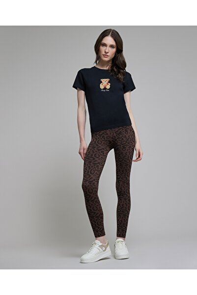 R&B Animal Patterned Leggings With Elastic Waist